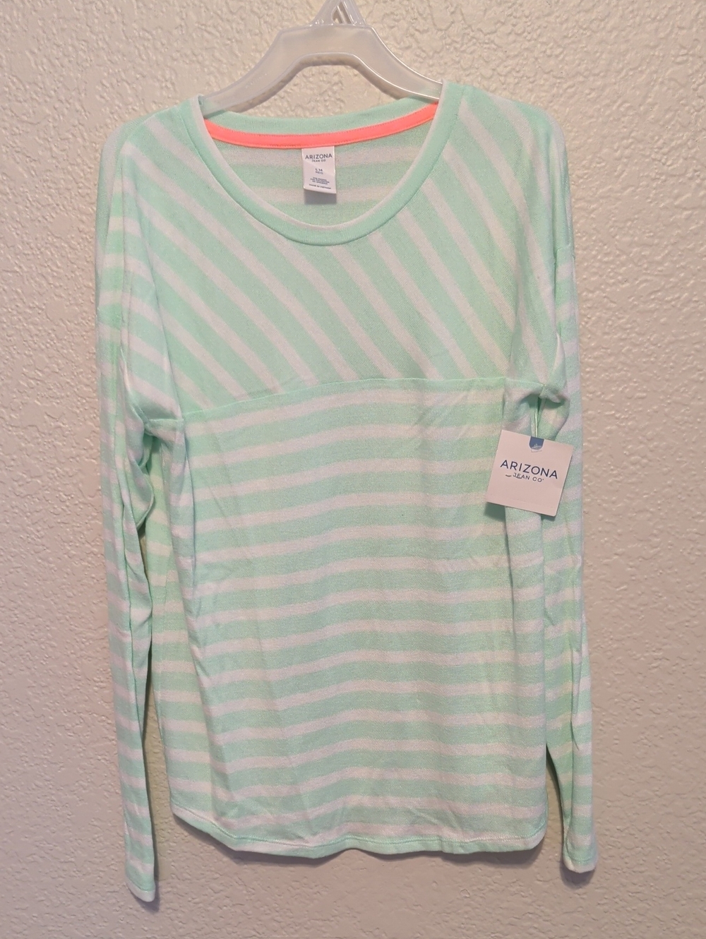 Arizona Jean Company Mint & White Striped Long-Sleeve Tee